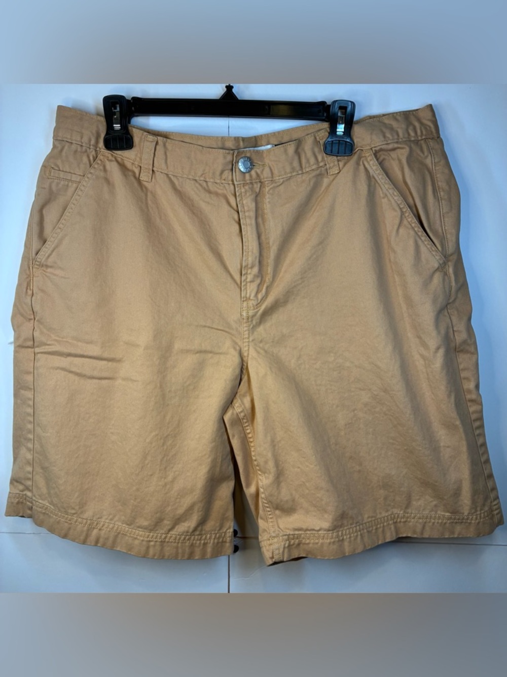 Disney Parks Khaki Shorts Mickey 1928 Patch Tan Casual Chino Shorts Men Size 38